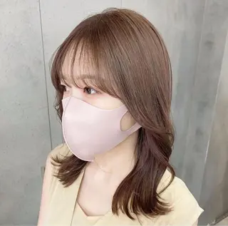 セミロング カラー ナチュラル×色気パ ーマ 渋谷/マナミのヘアスタイル