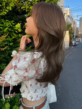 ロング カラー 🇨🇳ワンホンヘア 下田鉄也のヘアスタイル