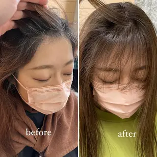 セミロング 難波/白髪ぼかし/ KAORIのヘアスタイル