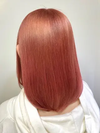 ミディアム カラー ブリーチ毛対応酸性 ストレート🌈サキのヘアスタイル