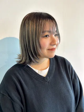 ミディアム カラー 透明感カラー 暖色shihoのヘアスタイル