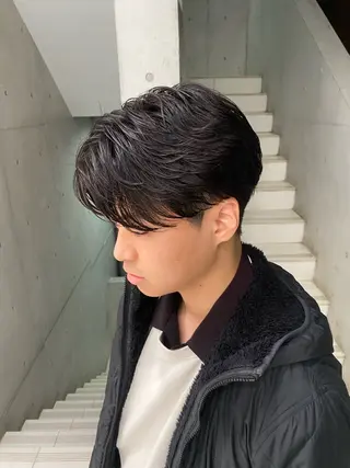 パーマ メンズ パーマ特化/フェザー パーマシャドウ/真生のヘアスタイル