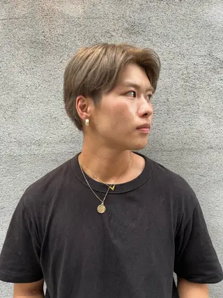 ショート カラー メンズ パーマ／透明感 🍃Hidetoraのヘアスタイル