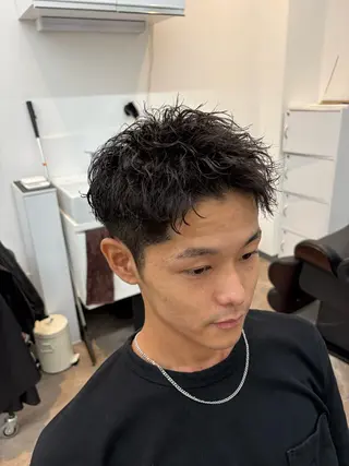 ショート パーマ men's salon es.所属・堀田 裕世のヘアスタイル