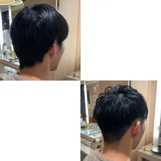 メンズ 青沼夏未/オリーブ/ 寒色カラーのヘアスタイル