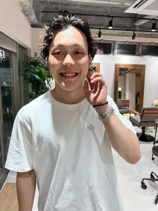 ミディアム パーマ 🌟小顔カット🌟 レイヤーカットボブのヘアスタイル