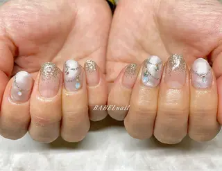 ネイル BABELバベル所属・江戸川橋✨BABEL 【バベル】大人可愛いのネイルデザイン