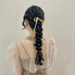 セミロング ヘアアレンジ Kazaoka Saraのヘアスタイル