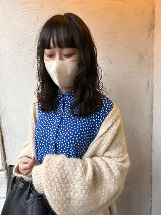 セミロング パーマ お任せヘア☘️☘️ 及川渚のヘアスタイル