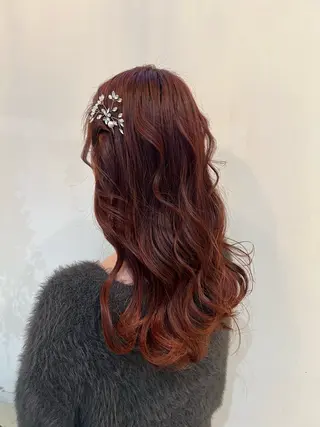 ロング ブリーチしない暖色 カラー🥀杉 優菜のヘアスタイル