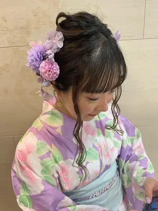 ヘアアレンジ パーマ/ボブ/ ヘルシーカラー/風花のヘアスタイル