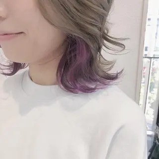 ミディアム カラー ヘアアレンジ TOMONA👑 GiseL梅田店のヘアスタイル