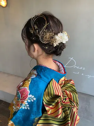 ミディアム ヘアアレンジ ブリーチ/アレンジ 天満/chihiroのヘアスタイル