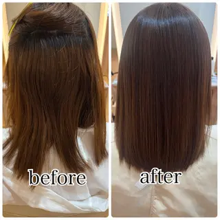 ミディアム 髪質改善カラー 清利あやなのヘアスタイル