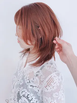 ミディアム ウルフ／パーマ 🐺🌀寺門和紗のヘアスタイル