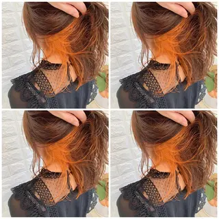 セミロング カラー ハイトーン/ブリーチ 山崎 悠次のヘアスタイル