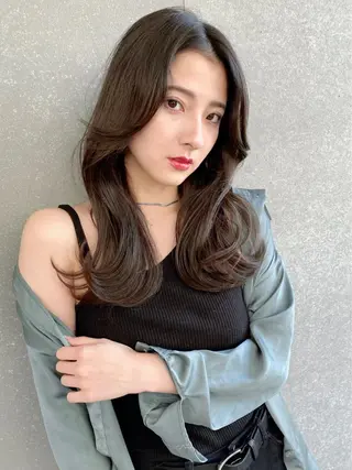 カラー rina/レイヤー ／メンズカットのヘアスタイル