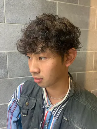 パーマ メンズ ♡ラベンダー/ピンク /顔まわり♡ネイロのヘアスタイル