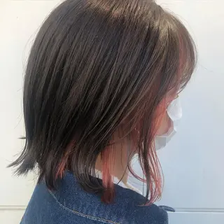 ミディアム カラー カトウ ユウカのヘアスタイル