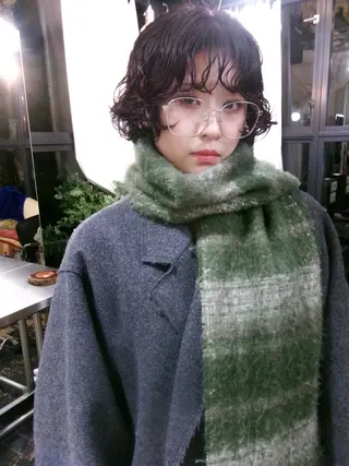 ミディアム カラー パーマ 早川 豪のヘアスタイル