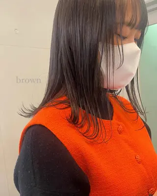 ミディアム カラー mizuho🐈⬛ 艶髪¦ダークトーンのヘアスタイル