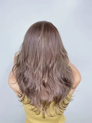 ロング カラー フェザーパーマ/ ダブルカラー/藤田のヘアスタイル