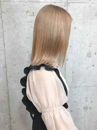 ミディアム カラー ヘアアレンジ ブリーチ/美髪矯正 垢抜けヘア/そらのヘアスタイル