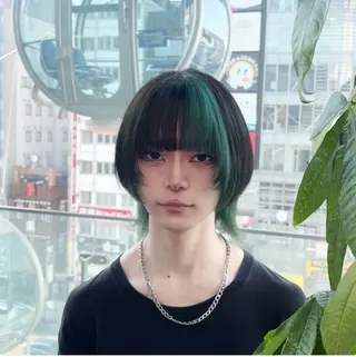 カラー ヘアアレンジ メンズ メンズウルフ🐺♡ ピンク♡ヘアメ🎀のヘアスタイル