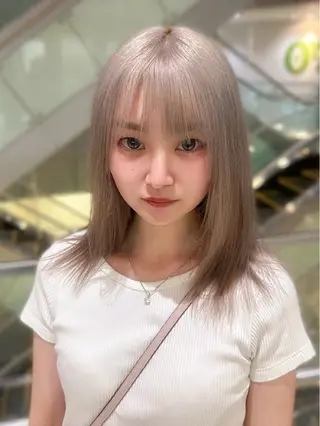 セミロング カラー 艶髪ハイトーン /RYUUKI/栄のヘアスタイル