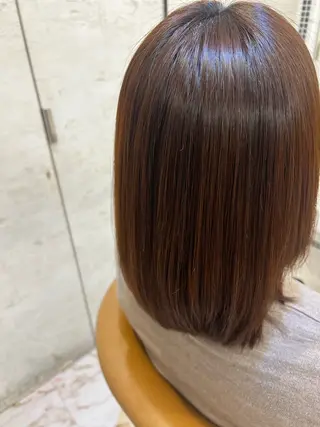 ミディアム 縮毛矯正/ブリーチ なしダブルカラー輝希のヘアスタイル