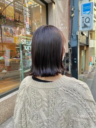 ミディアム カラー ボブ/縮毛矯正/ レイヤー/塚田のヘアスタイル