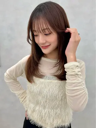 セミロング 顔周り🇰🇷韓国 レイヤー/いづみ💞のヘアスタイル