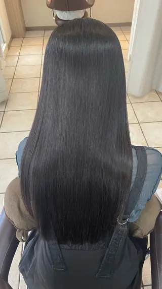 ロング パーマ 岡山駅/縮毛矯正/ 透明感カラー/中家のヘアスタイル