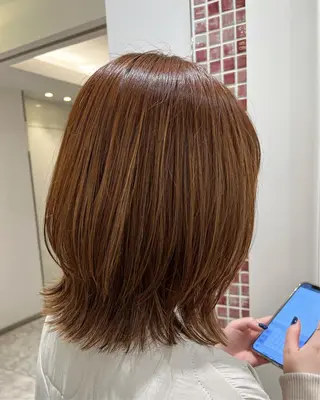 ミディアム 波巻きウェーブ 韓国風パーマ 纐纈のヘアスタイル