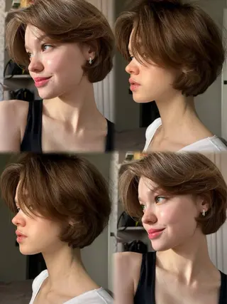 ショート ショート/ボブ/似 合わせ/顔周りカットのヘアスタイル