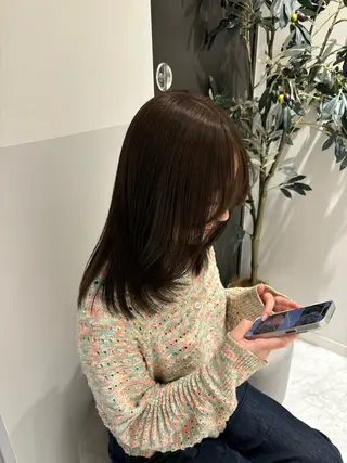 ミディアム カラー aoi ♡グレージュ ・ベージュカラーのヘアスタイル