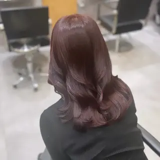 ミディアム カラー Rui/透明感カラー 暖色/レイヤーカットのヘアスタイル