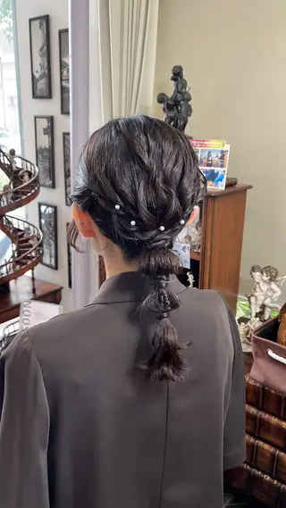 ヘアアレンジ デザインカラー/ コーンロウのヘアスタイル