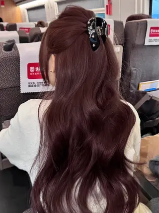 ロング カラー 韓国風艶髪🎀 透明感カラー🤍のヘアスタイル