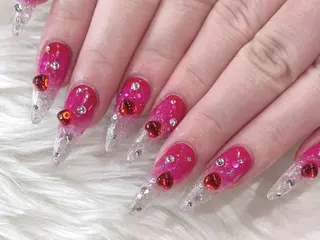 ネイル Shis_🦄shi 韓国風キラキラネイルのネイルデザイン