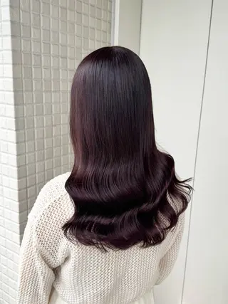 ロング カラー 縮毛矯正/艶暖色 カラー/パーマひふみのヘアスタイル