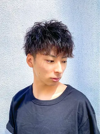 ショート パーマ メンズ MENS  FEEL南森町所属・佐藤 達郎のヘアスタイル