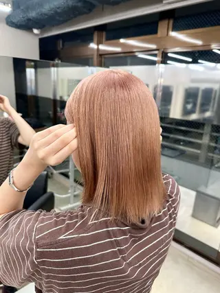 ミディアム カラー ハイトーン/ 縮毛矯正のヘアスタイル