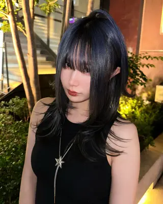 セミロング カラー SALOWIN三軒茶屋店所属・🇰🇷韓国レイヤー の神様🇰🇷のヘアスタイル