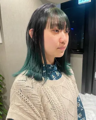 セミロング カラー メンズパーマモデル 募集　サトチハルのヘアスタイル
