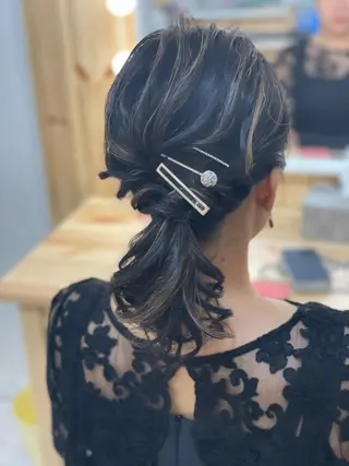 セミロング ヘアアレンジ 鷲見 望のヘアスタイル