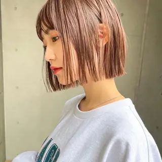 ミディアム 石田 桃花のヘアスタイル