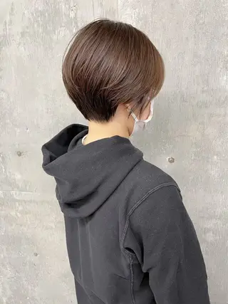 ショート 暖色カラー/オリーブ /ミニボブ/白柳美空のヘアスタイル