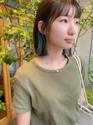 ミディアム カラー 栄/矢場町 三井太朗のヘアスタイル