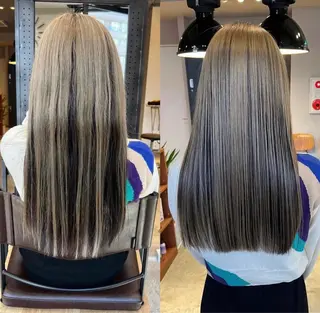 ロング パーマ ミルクティーベージュ outaのヘアスタイル